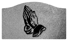 DASHELL-516-BK-SH-SL Black Praying Hands Shimmer Silver Background